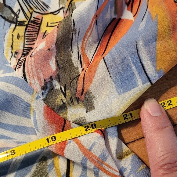 Tropical Print Hawaiian Half Sleeve Open Front Kimono Size PL/XL - Picture 9 of 12